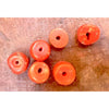 Antique Yemeni Deep Red Orange Coral Beads, Set of 6 - C355