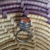 Yemeni Old Silver and Red Sea Coral Ring - BR039