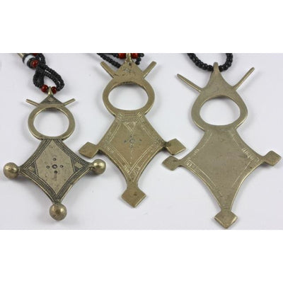 Close up of Vintage Tribal Tuareg Talisman pendants
