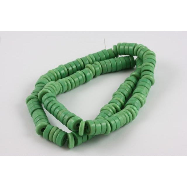 Green Sliced Prosser Beads 