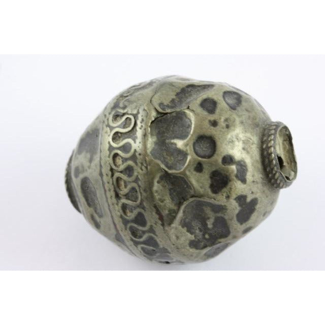 Silver Metal Antique Turkomen Bead 