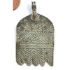 Antique Silver Hamsa with Geometric Designs, Morocco
