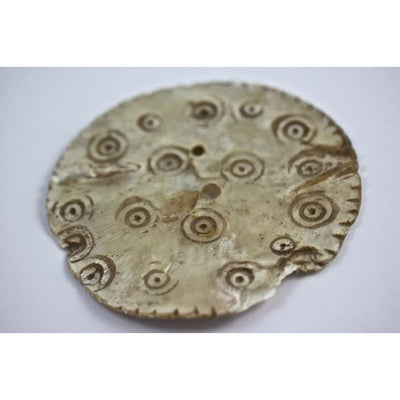 Carved Mother of Pearl Shell Button Pendant, Pakistan