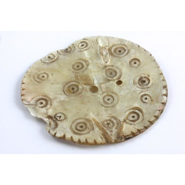 Carved Mother of Pearl Shell Button Pendant, Pakistan 