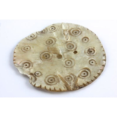 Carved Mother of Pearl Shell Button Pendant, Pakistan