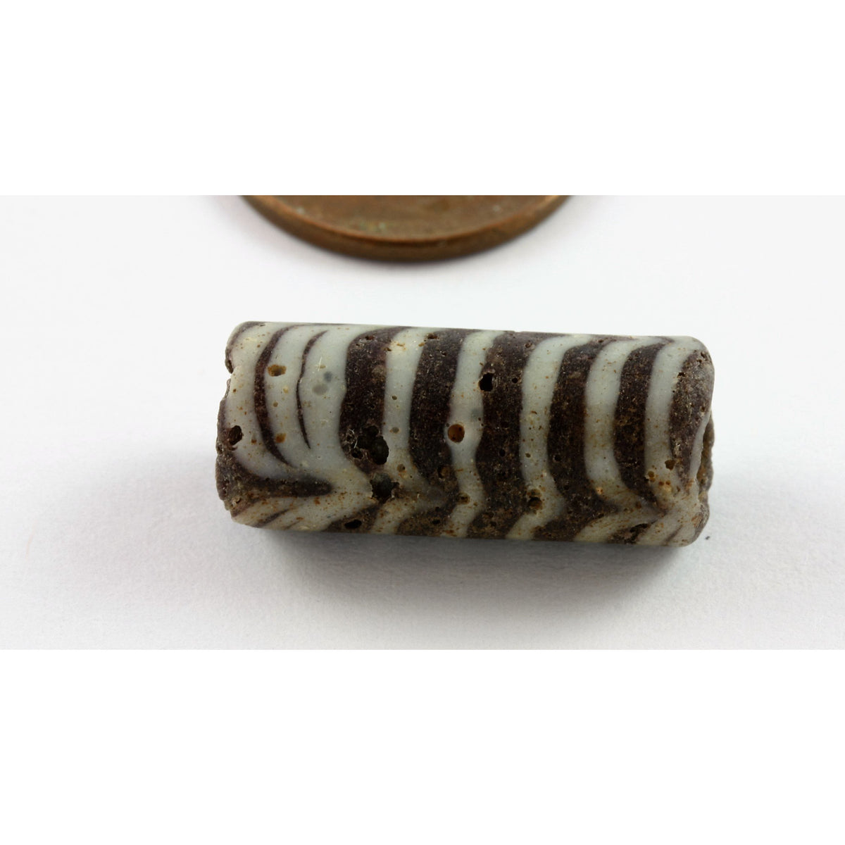 Early Islamic Trail Decorated Glass Bead from Old Syrian Collection