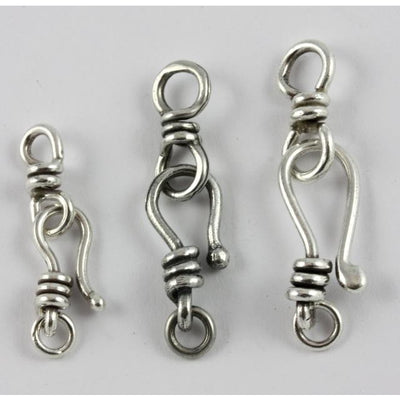 Left - Small Sterling Silver Hook-and-Eye Clasp