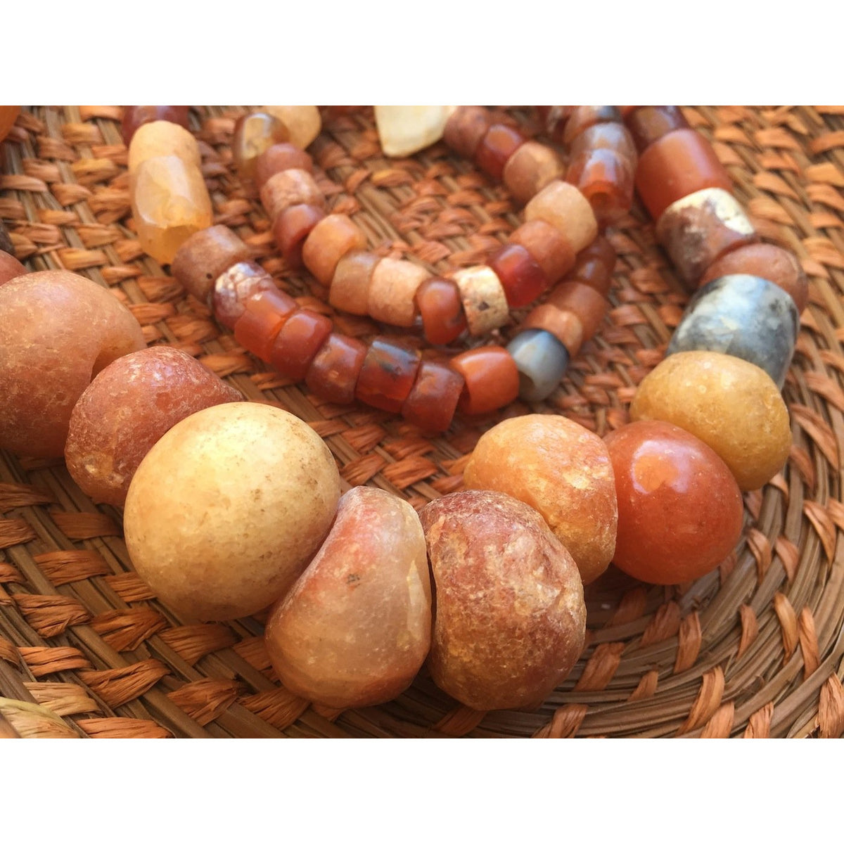 Ancient Excavated Carnelian Beads, Mali - S330