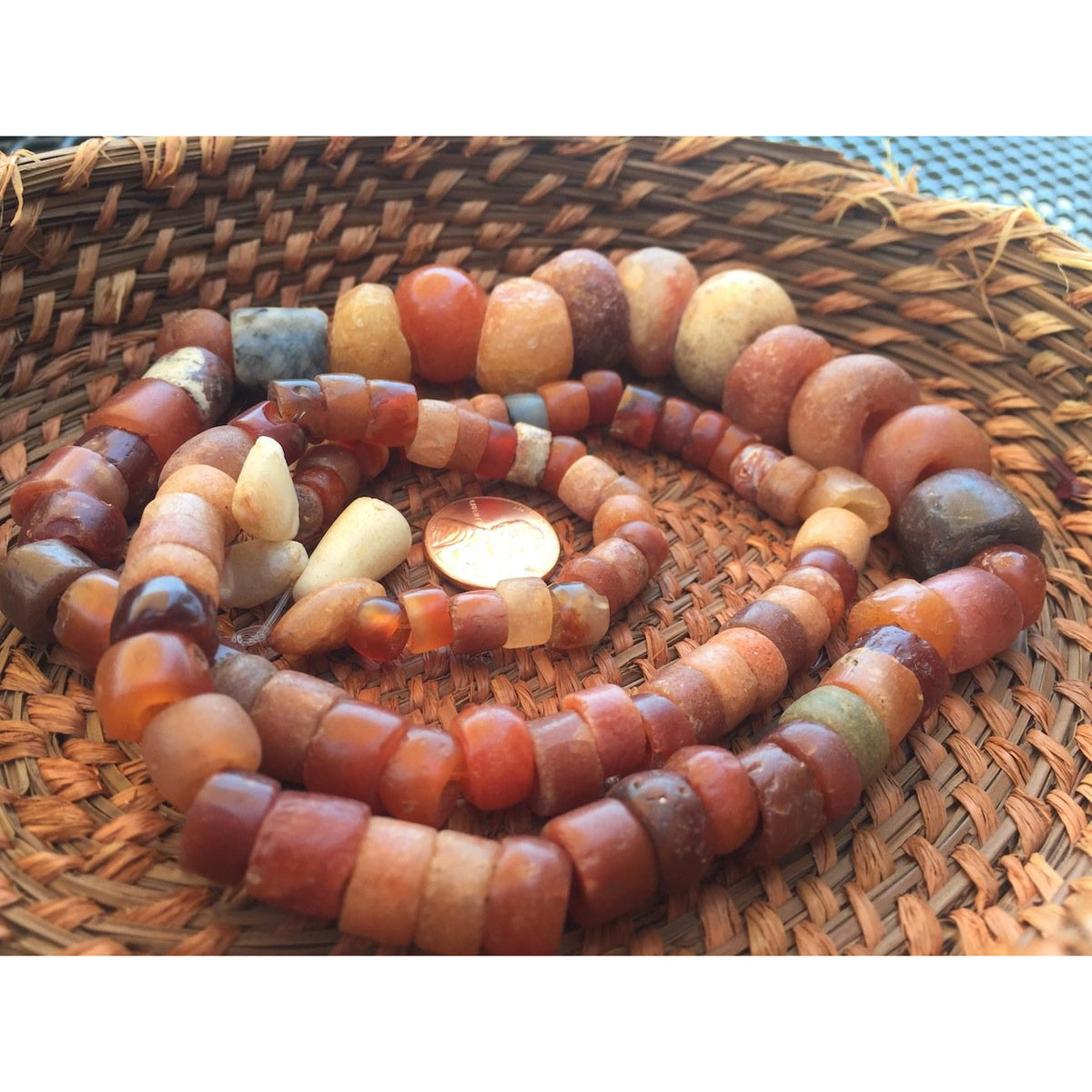 Ancient Excavated Carnelian Beads, Mali - S330