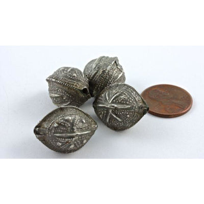 Mauritanian Antique Silver Aggrab al Fadda Beads - ANT257