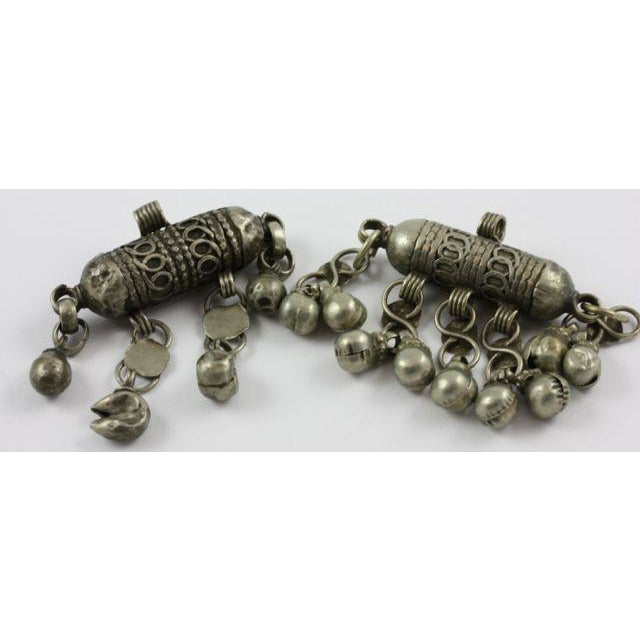 Small Bedouin Silver Amulets with Dangles, Yemen - P525