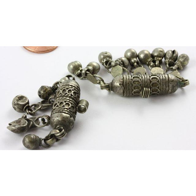 Small Bedouin Silver Amulets with Dangles, Yemen 