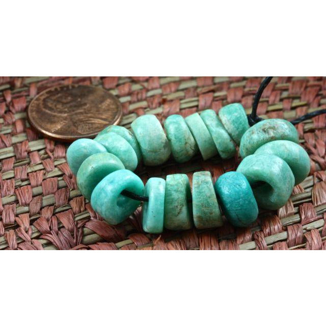 Ancient Amazonite Beads, Short Strand, Mauritania 