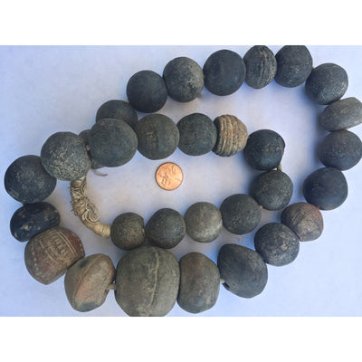 Antique Clay Spindle Whorl Beads, Mali - AT1324