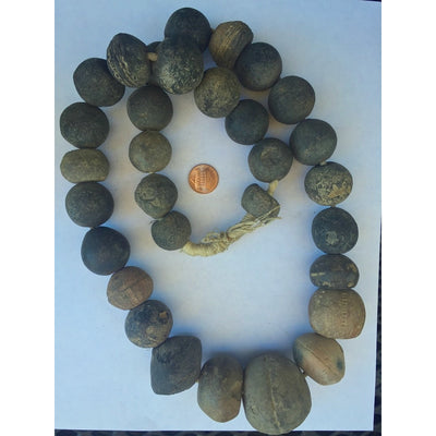 Antique Clay Spindle Whorl Beads, Mali - AT1324