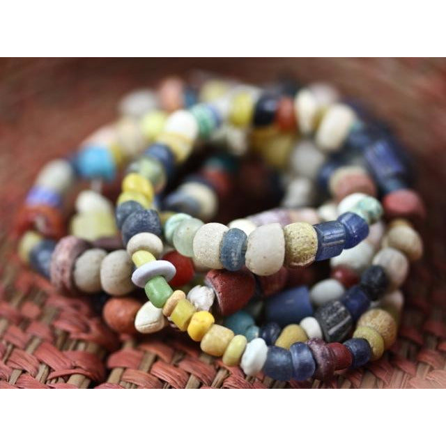 Multicolor Ancient Excavated Medium-Sized Djenne Nila Beads, Mali