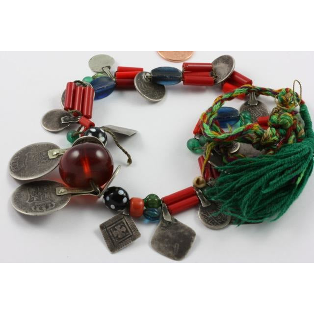 Moroccan Ighram Necklace with Maria Therese Thalers and Old Coins - C398