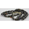 Black Antique Fancy Striped Venetian Beads, African Trade