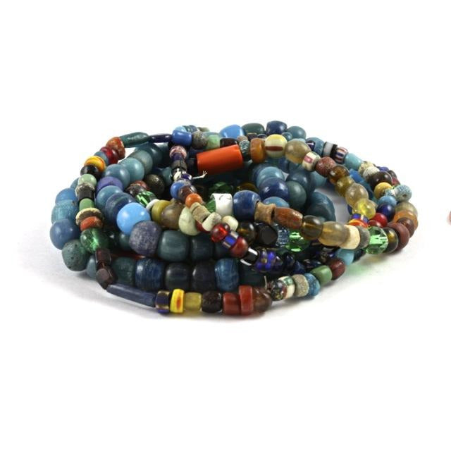 Mixed Vintage Bohemian Glass and Trade Beads Long Strand, Lots of Beads - AT1592