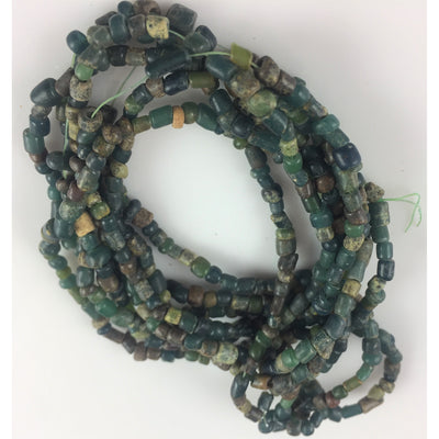 Lovely Small Mixed Green Nila Beads from Mali - Rita Okrent Collection (AT0668)