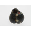 Ancient Glass Folded Bead, Black with Red and White Spots, Egypt 