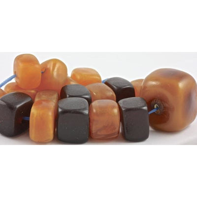 Graduated Faux Amber Cubes in Dark Caramel and Traditional Amber Colors - NP006