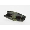 Early Islamic Glass Black Tube Bead with Green Trailing, Middle East - AG023a