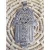 Old Moroccan Silver Jewish Hamsa Amulet with Star of David - P587