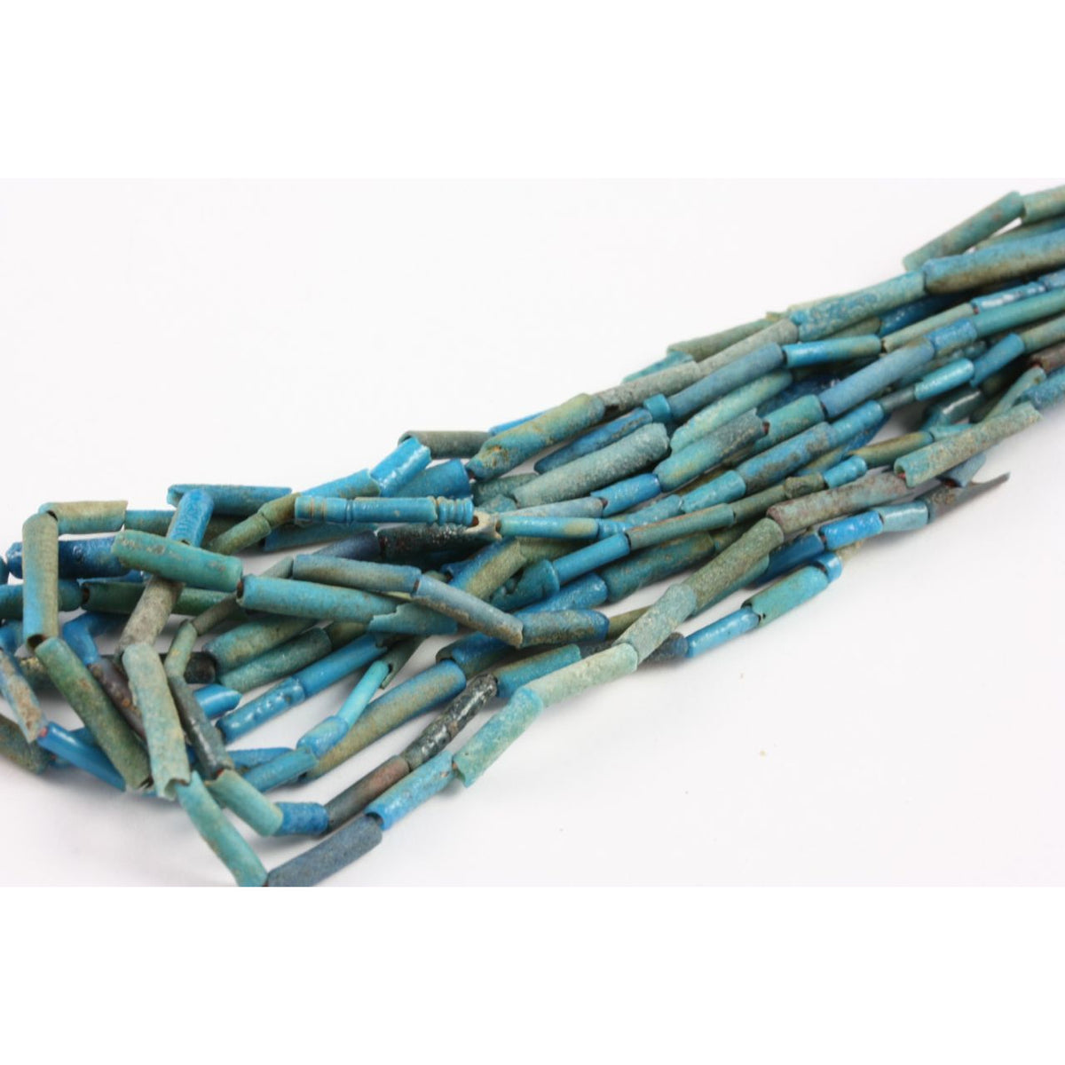 Blue Ancient Faience Multi-Strand Necklace, Blue Faience Pendants