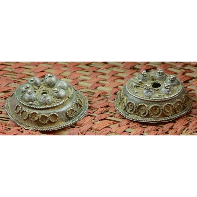 Mauritanian Antique Silver Headdress Pendants, - C231