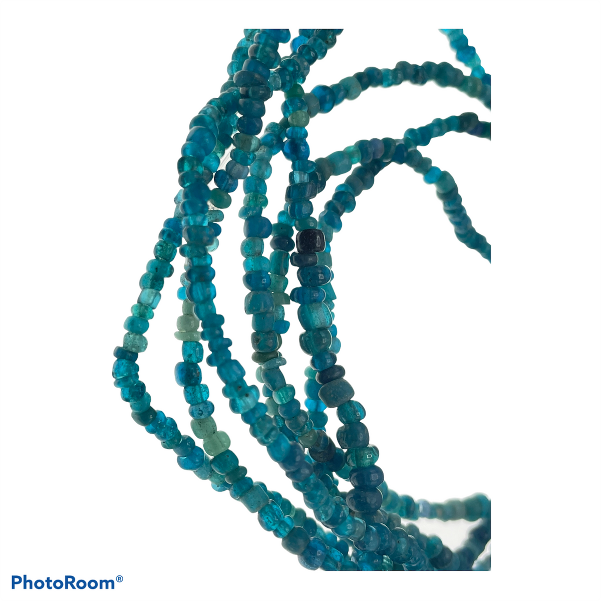 Translucent Teal Blue Aqua Antique Small Glass Nila or Indo Pacific Beads - Rita Okrent Collection (AT0651)