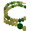 Antique Bohemian Molded Glass Vaseline Beads from the African Trade, in Yellow and Green - Rita Okrent Collection (AT1124)