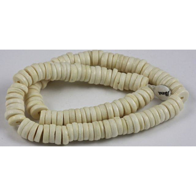 Vintage African Off-White Bone Disk Beads, Matched, Nigeria or Ghana