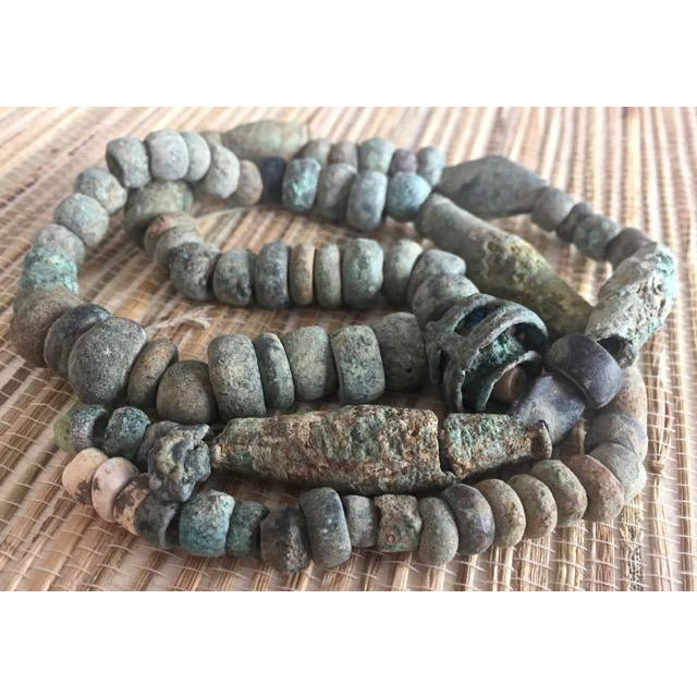 Djenne Bronze Ancient Excavated Bead Necklace, Mali  - C173