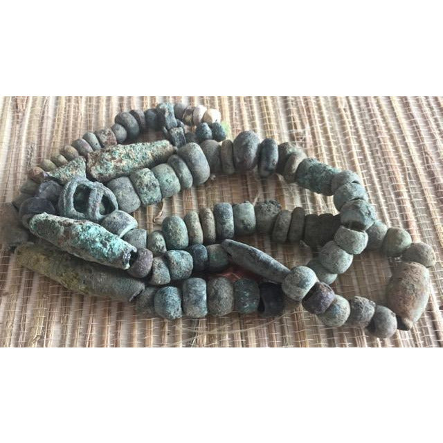 Djenne Bronze Ancient Excavated Bead Necklace, Mali  - C173