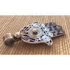 Handmade Berber Silver Enameled Blue Hamsa Amulet, Morocco - P459b