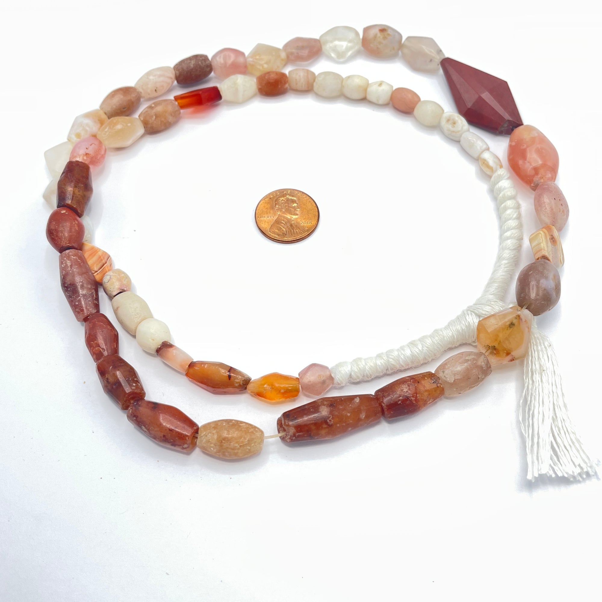 Mixed Ancient Carnelian, Agate and Bauxite Bead from West African