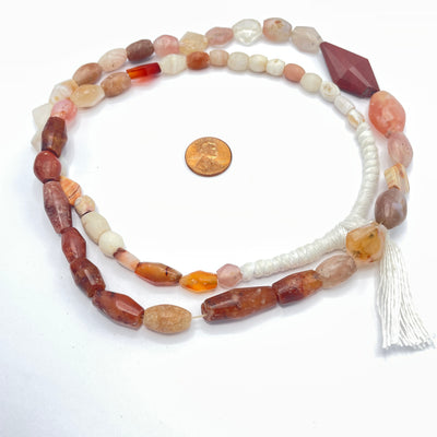 Mixed Ancient Carnelian and Agate Beads from West African Trade - Rita Okrent Collection (S488)