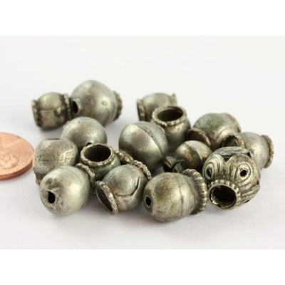 15 Mixed Old Metal and Coin silver beads, Afghanistan and Middle East - ANT334