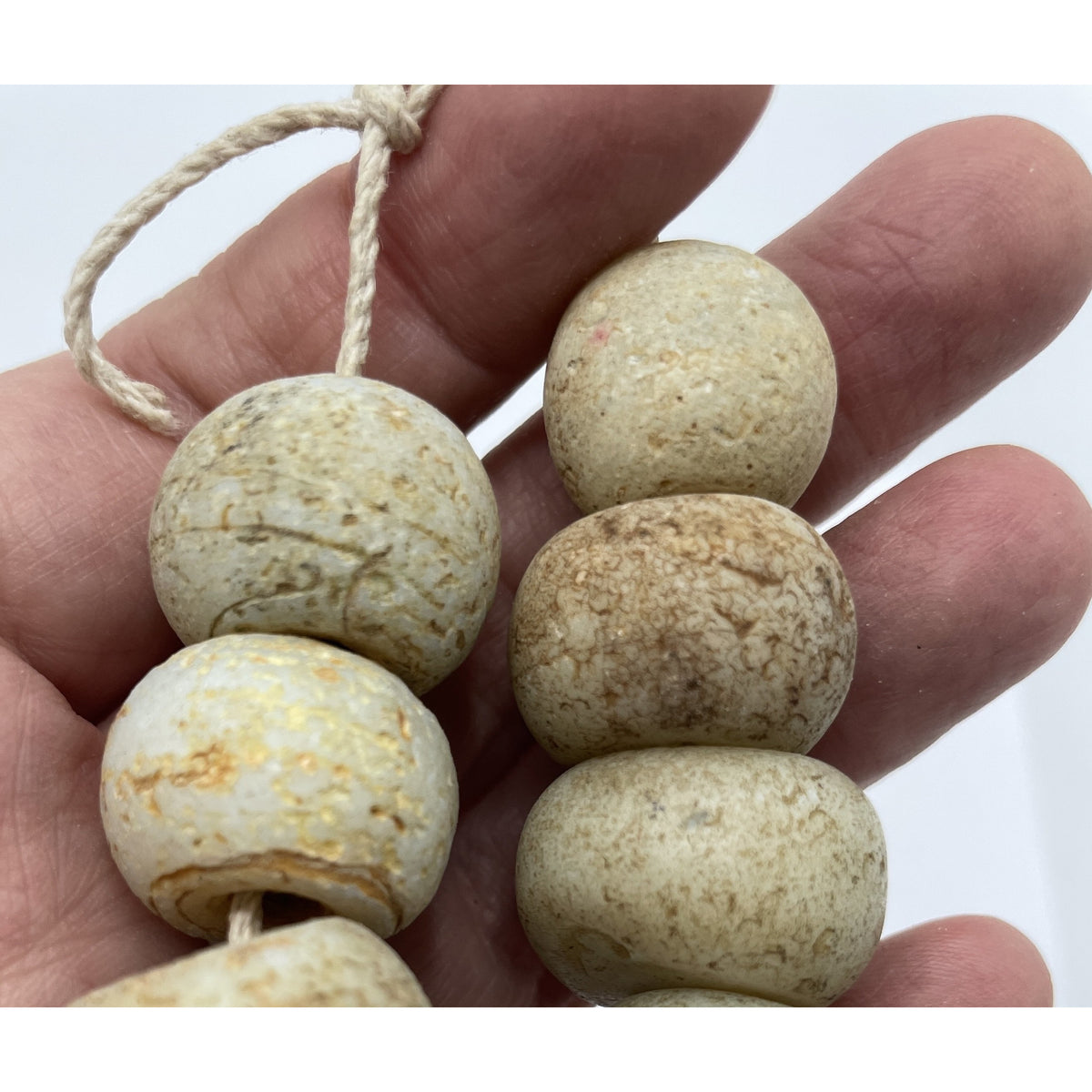 Short Strand of 8 Worn Antique European Glass Beads, from West Africa, Antique Trade Beads - Rita Okrent Collection (ANT569)