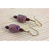 Vintage Purple Sugar Beads with Handmade Bronze Ear Wires