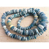 Blue and White Excavated Ancient Glass Medium Sized Nila Beads, Mali - Rita Okrent Collection - AT0632