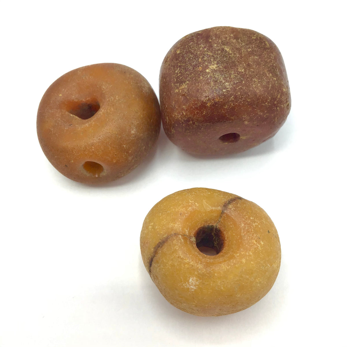 Group of 3 Large Natural Antique Baltic Amber Beads from the African Trade - Rita Okrent Collection (C563)