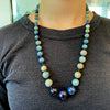 Knotted Necklace of Dyed Graduated Jasper Beads - Rita Okrent Collection (N381)