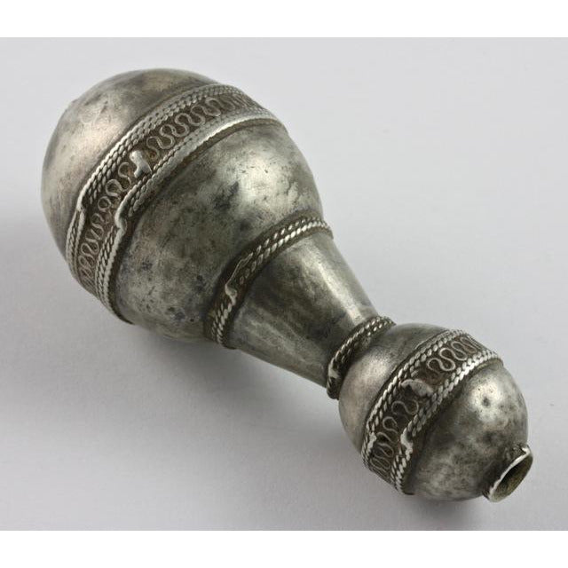 Turkomen Double Silver Metal Hollow Bead 