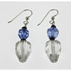 Blue and Translucent Faceted Swarovski Crystal Earrings