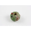 Green Ancient Glass Bead, with Red and Black Decoration, Egypt 