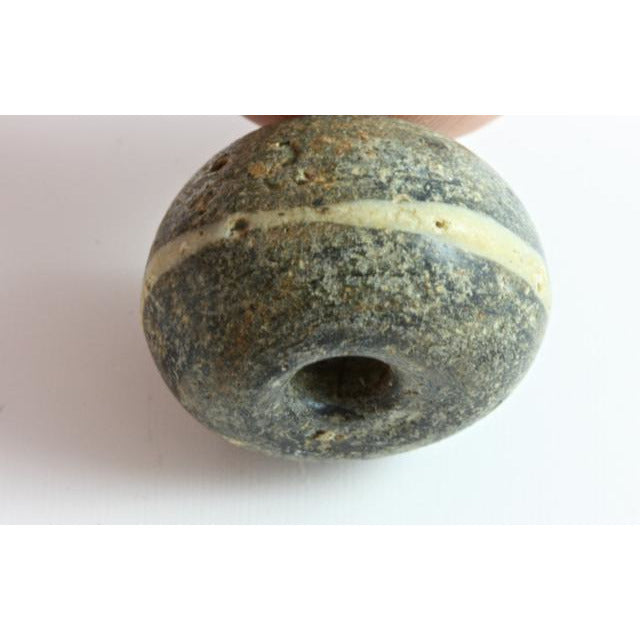 Early Islamic Bead with White Stripe, Middle East - AG079b