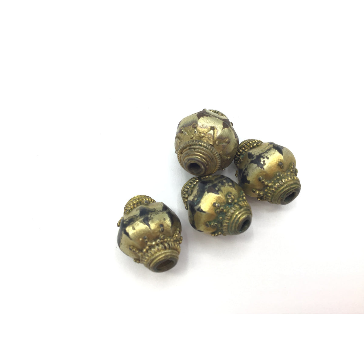 Gilded Antique Bicone Beads from Sri Lanka - Rita Okrent Collection (ANT559)