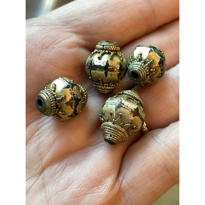 Gilded Antique Bicone Beads from Sri Lanka - Rita Okrent Collection (ANT559)